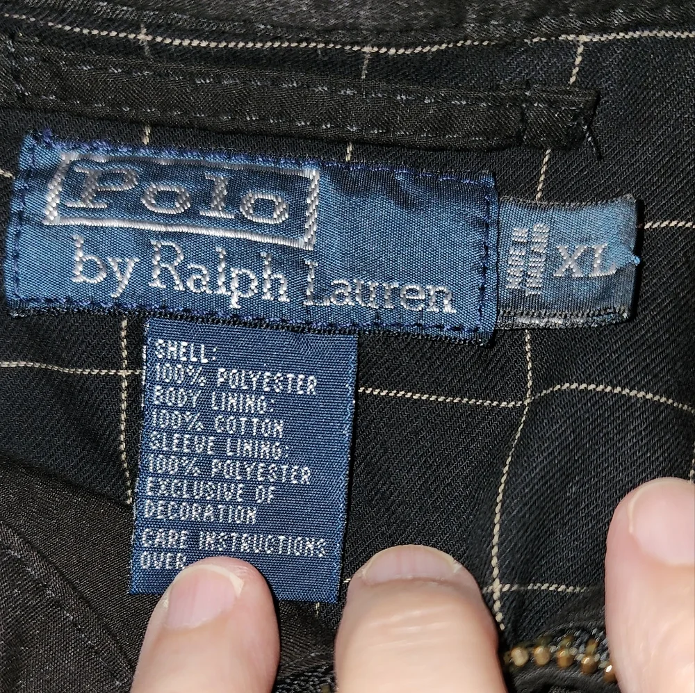 Polo by Ralph Lauren size XL, black w/cream‎ color jacket